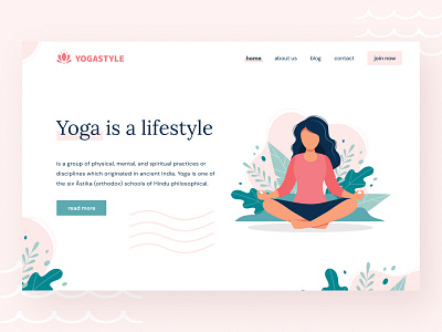 Yoga - Website design flat graphic design illustration minimalist mobile typography ui ux web website yoga