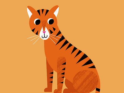 Cute Tiger animals character design cute drawing flat freelance illustrator icon illustration limited color minimal tiger tiger king vector