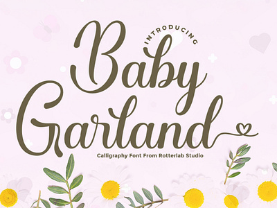 Baby Garland art branding calligraphy font design girls lettering logo lovely modern design script font