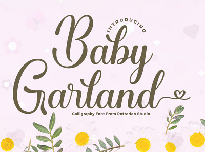 Baby Garland art branding calligraphy font design girls lettering logo lovely modern design script font