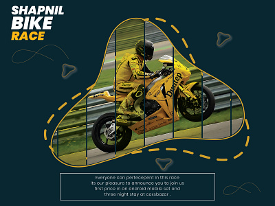 Socialmedia post of motorcycle race. Own concept . motorcycle yellowmotorcycle