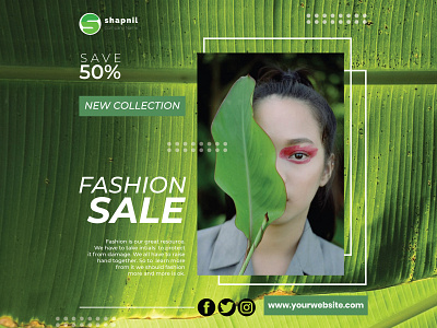 Fashion social media post design | Green Fashion Post