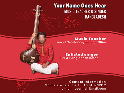 Social media post design | Banner design banner design curved design instagram post design music instrument design pink media design red design singer banner design socialmedia socialmedia post design white text design