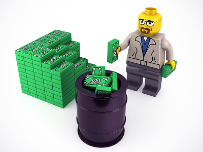 You need more barrels, Mr. White! 3d barrel breaking bad brick constructor heisenberg lego minifig money plastic
