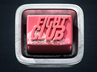 Fight Club Icon 3d club fight foam icon illustration metal pink reflections scrathes soap