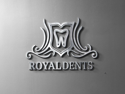Royal Dents 3d art branding dental design icon logo logo design minimal