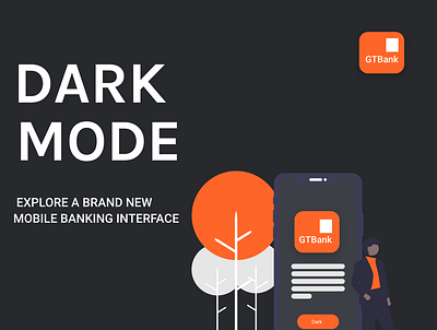 GTBank mobile banking app design with Dark mode app branding design ui