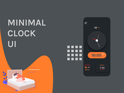 Minimal Clock UI app branding design ui