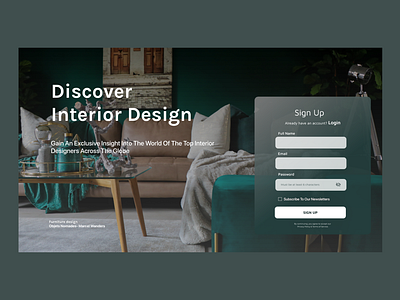 Signup form for an interior decoration publication