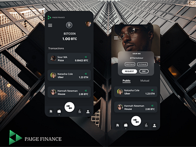Mobile application for Paige finance app design ui ux