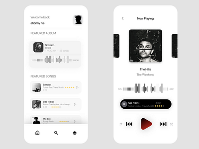 Music/Podcast app concept app branding clean clean ui design minimal simple typography ui ux