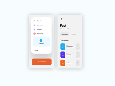 Workout App Design Concept app clean clean ui easy easy ease easy to use illustration interface minimal simple ui
