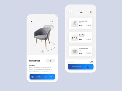 Furniture app concept 🪑 animation app appstore blue branding clean clean ui design furniture gradient graphic design illustration logo minimal simple store ui user