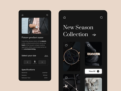 Luxury Store App Concept businnes clean design elegant minimal money ui