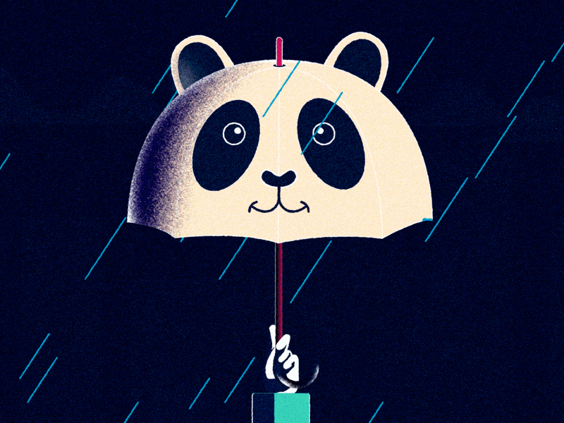 Cute Panda umbrella 2d animation