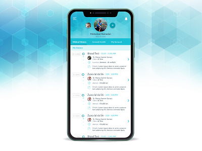 Profile page, Health App app app design design health app profile turquoise uxui