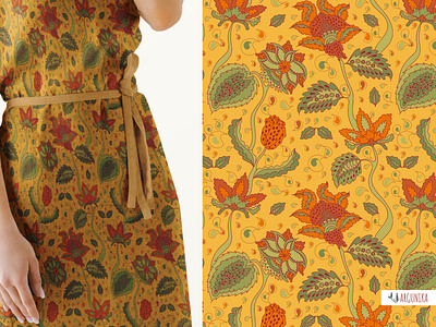 Vintage Paisley 70s abstract flower design fabric fabric design hippie paisley pattern design retro seamless pattern surface design tudor time vector vintage