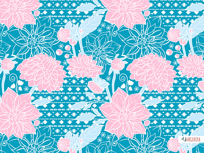 Romantic Flowers apperal aqua blossom botanical design ethnic fabric fabric design ornament pattern design seamless pattern surface design vector