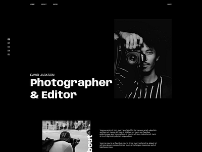 Photographer/Creative Website design typography ui ux