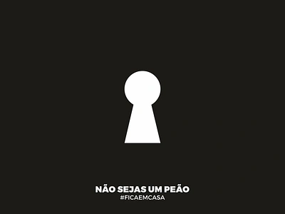 Nao sejas um Peao black and white covid 19 fica em casa pawn portuguese poster design stay at home