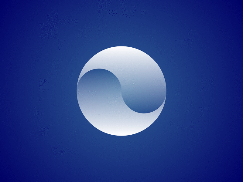 Infinite Wave blue circle geometry gif infinite minimal rotating vertigo yin yang