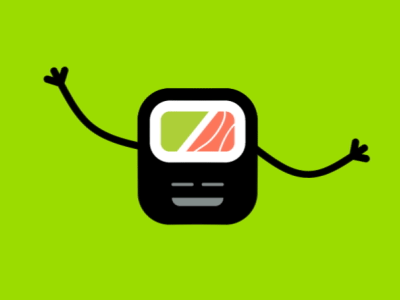 Happy Sushi character gif loop rig