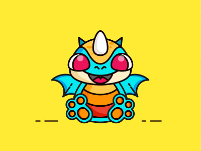 Baby Dragon character cute illustration