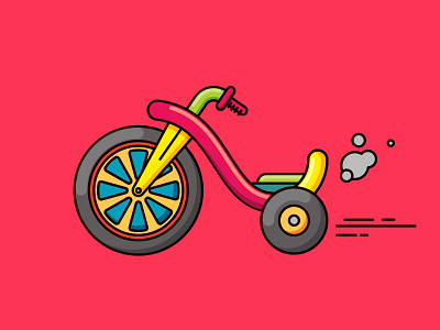 Chopper tricycle illustration line ride