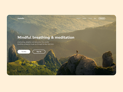 Mendio - Photo Overlay Landing Page landing page landingpage meditation mendio mental overlay