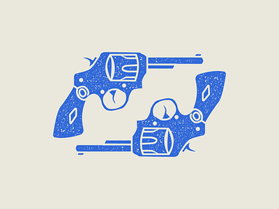 Vintage Western Revolvers Illustration