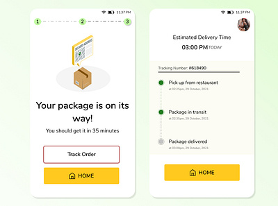 Gredge delivery design figma mobile app tracking ui