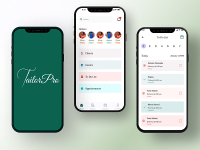 TailorPro design figma mobile app tailors ui