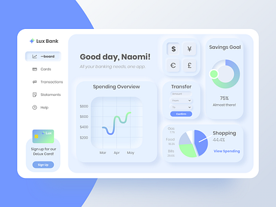 UI of the Week — Lux Bank Dashboard