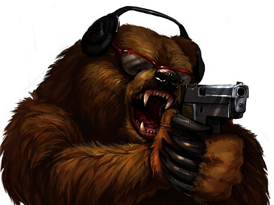 Bear bear character gun shooter