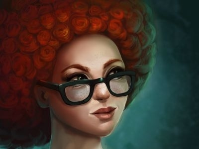 Girl with afro 2d afro character girl hair illustration portrait