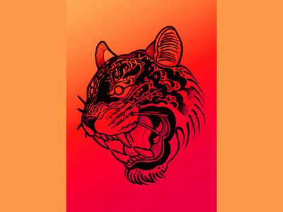 Blood Tiger design illustraion poster tattoo tiger