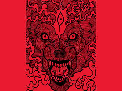 Red Wolf design digital art digital painting editorial illustration illustration product design tattoo