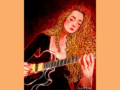 La Mujer & La Guitarra character design digital art digital painting editorial illustration illustration poster