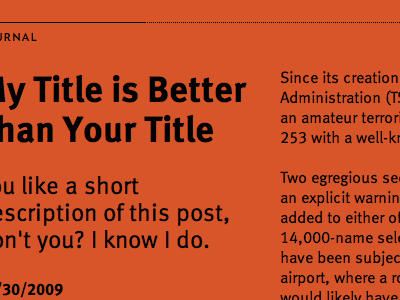 FF Meta blog orange re design red typography