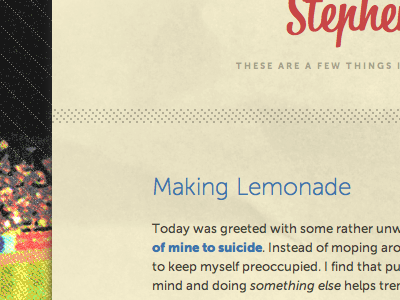 Making Lemonade bistro script black green museo sans paper blue paper texture rapid design red