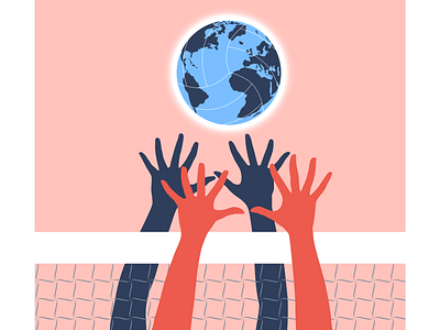 volleyball globe with hands competition design globe hands illustration sports vector volleyball volleyball player
