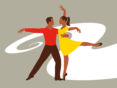 Dancing couple couple dance dancing design digital harmony illustration music vector