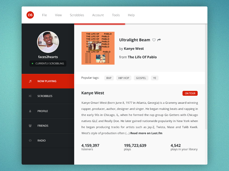 last.fm by roberto jr on Dribbble