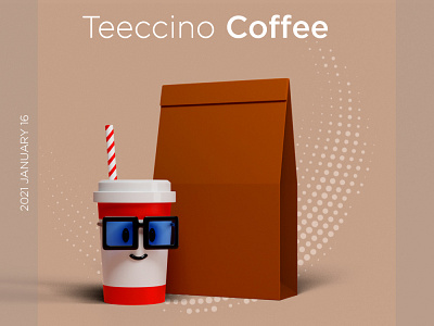 Teeccino Coffee animation bag blender c4d coffee coffee cup maya modeling social media design socialmedia tea