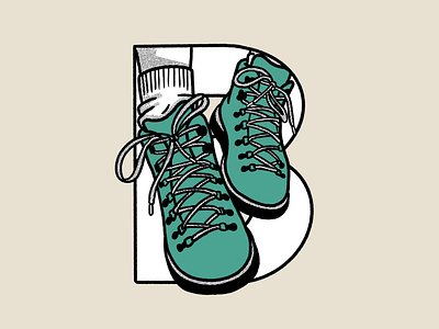 Outdoor Alphabet: B for Boots adventure alphabet branding design flat graphic design handrawn illustration logo mountain outdoor procreate rebound typography
