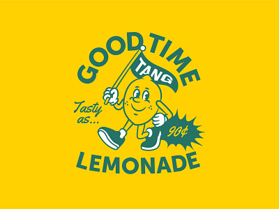 Good Time Lemonade! branding cartoon character design flat illustration lemon lemonade logo mascot rebound shot sunny tasty as typography vector