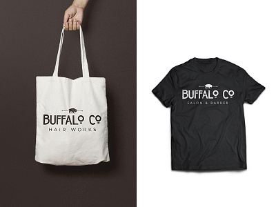 Buffalo Co Merch barber buffalo logo salon typography