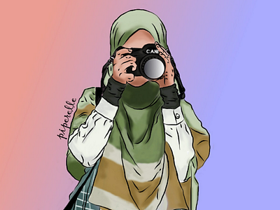 Hijab Girl art carracter illustration design illustration