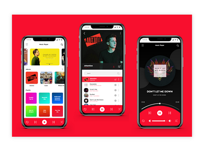 Music App - Android App UI/UX Design app design illustration logo music app android design music app design music player music player design ui ux