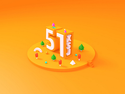 C4D字体小场景--51xsj 51xsj 51xsj c4d c4dfordesigners concept design logo ui www.51xsj.cn 字体 干净的 数字